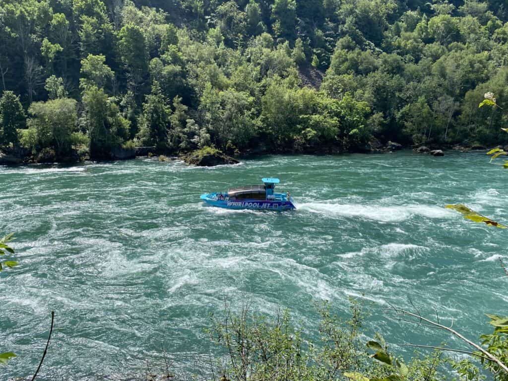 Covered whirlpool jet boat on the Niagara River