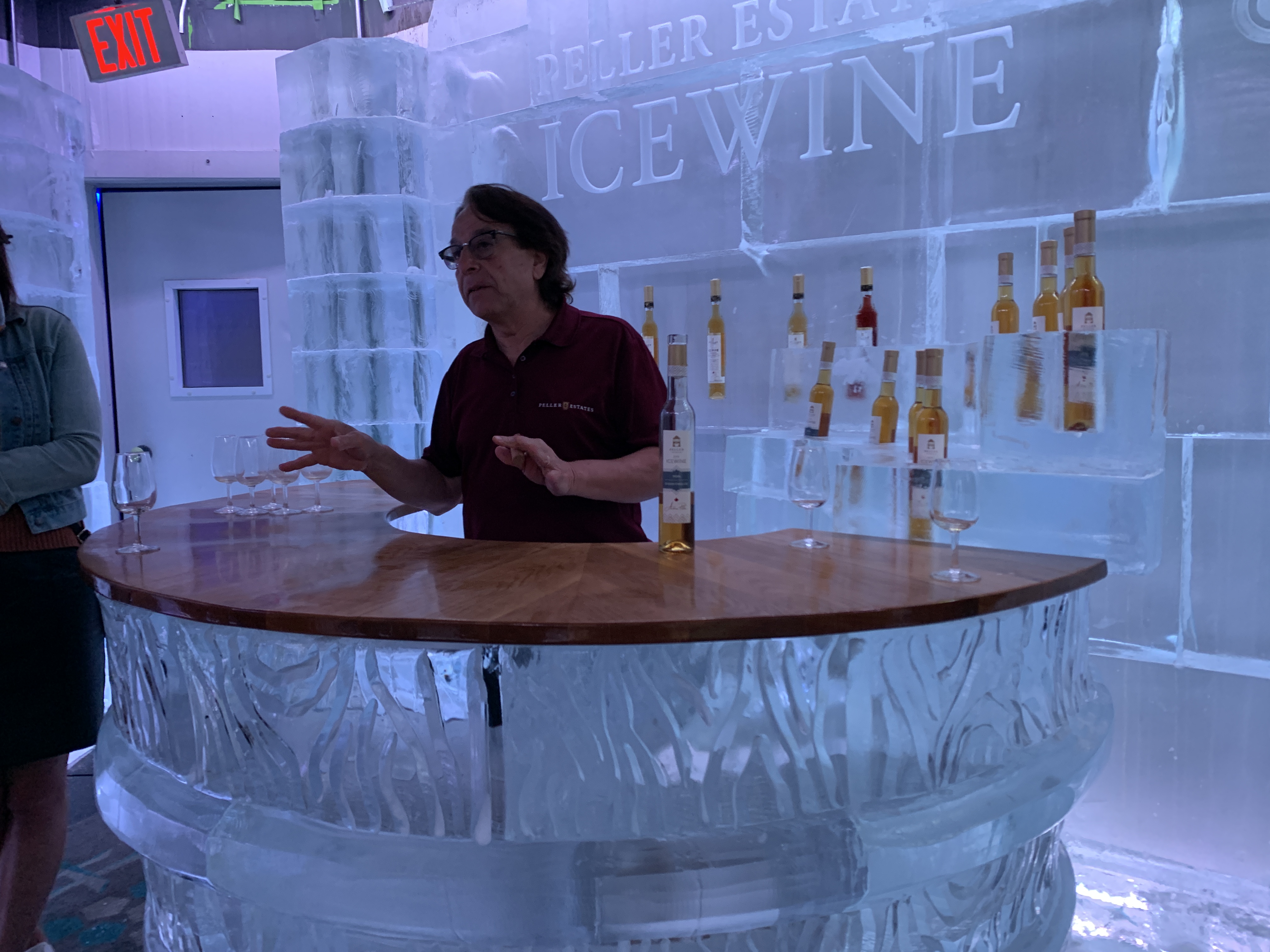 The 10 below Ice lounge at Peller Estates made of ice for a special experience tasting icewine.