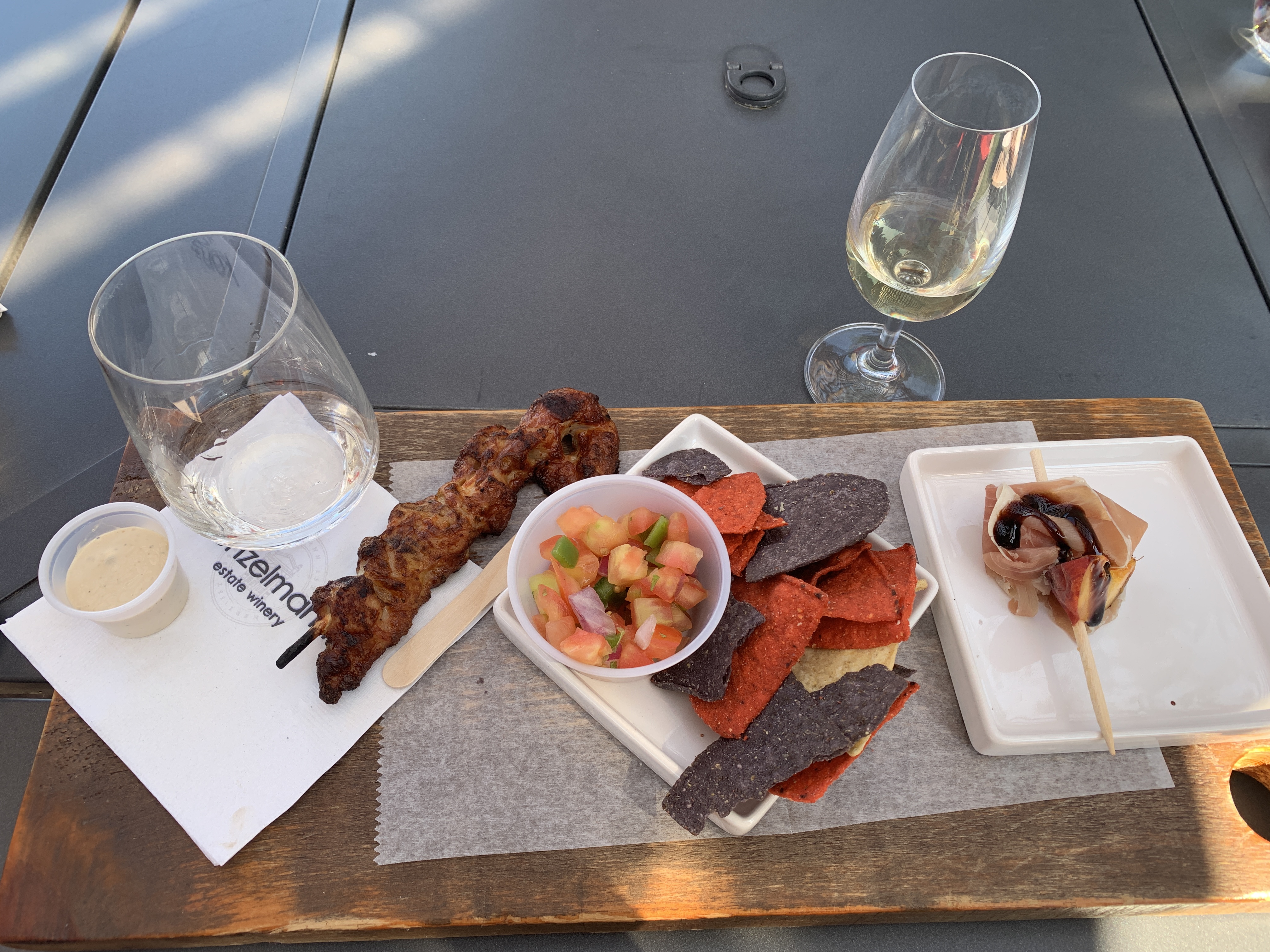 Food paired with wines at Konzelmann winery - summer sips