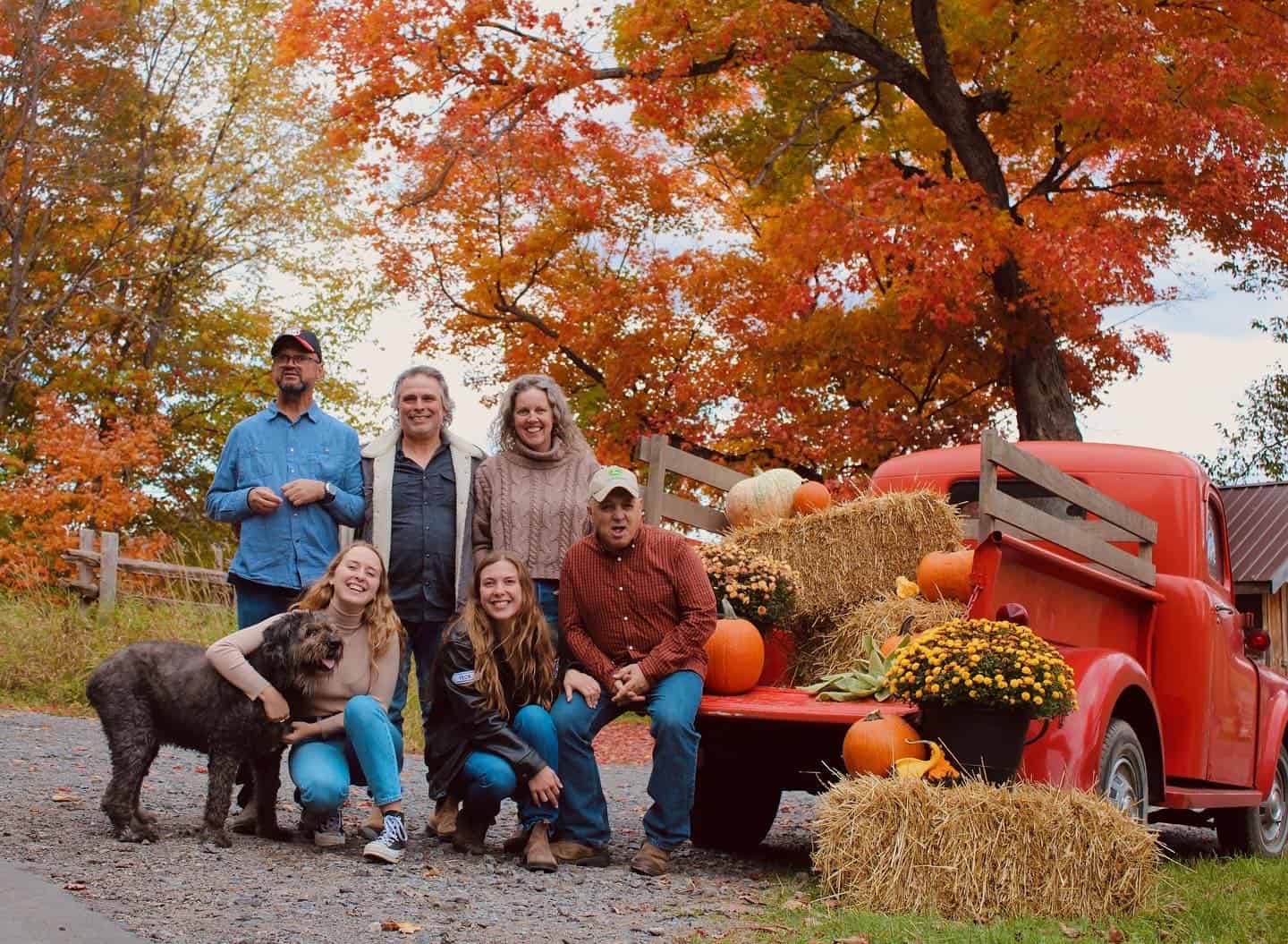 The Peca family poses for a picture.