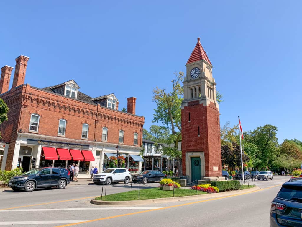 the clock tower on Queen Street