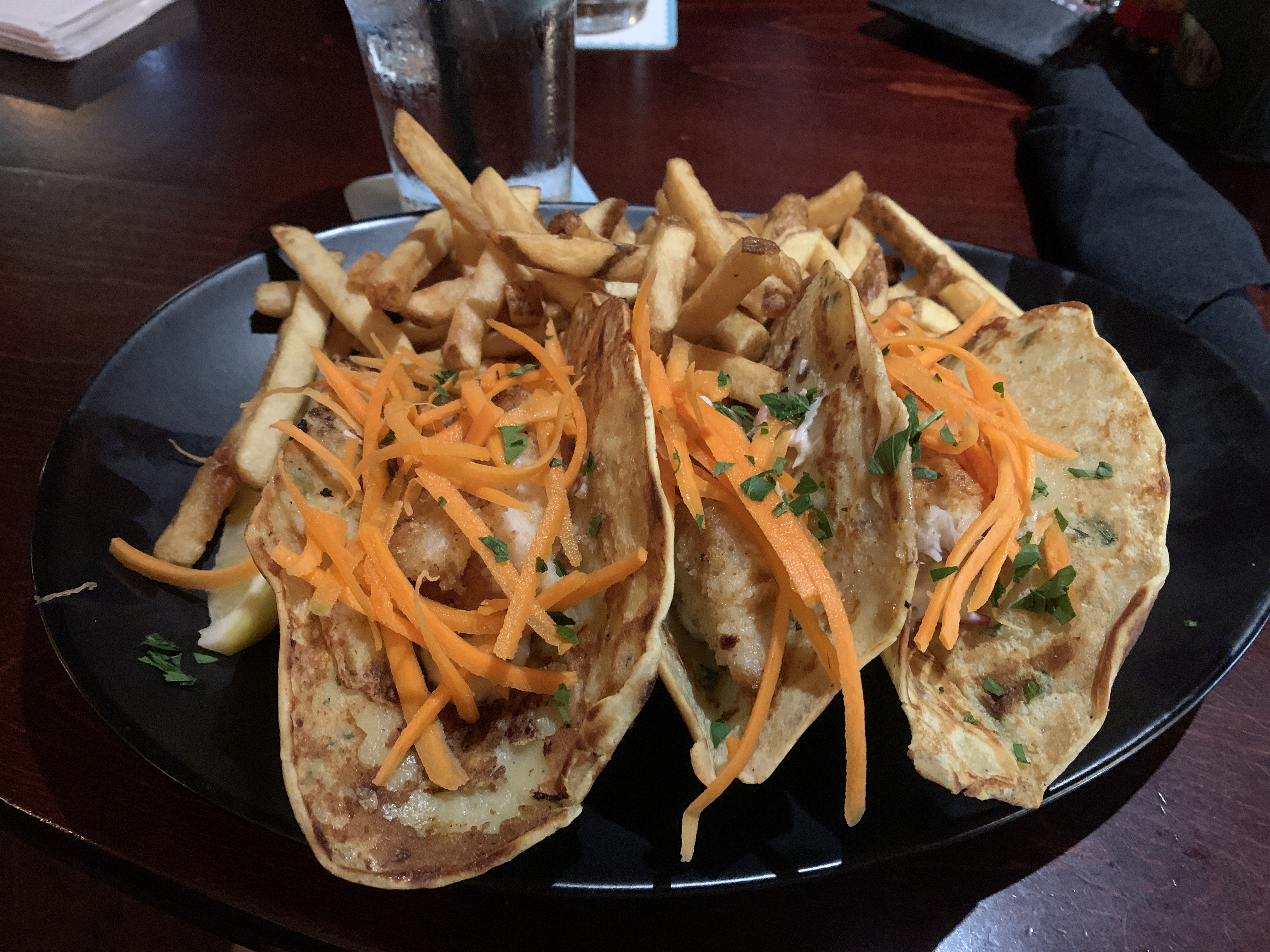 Three tacos at Doc Magilligans, showing off its fantastic food.