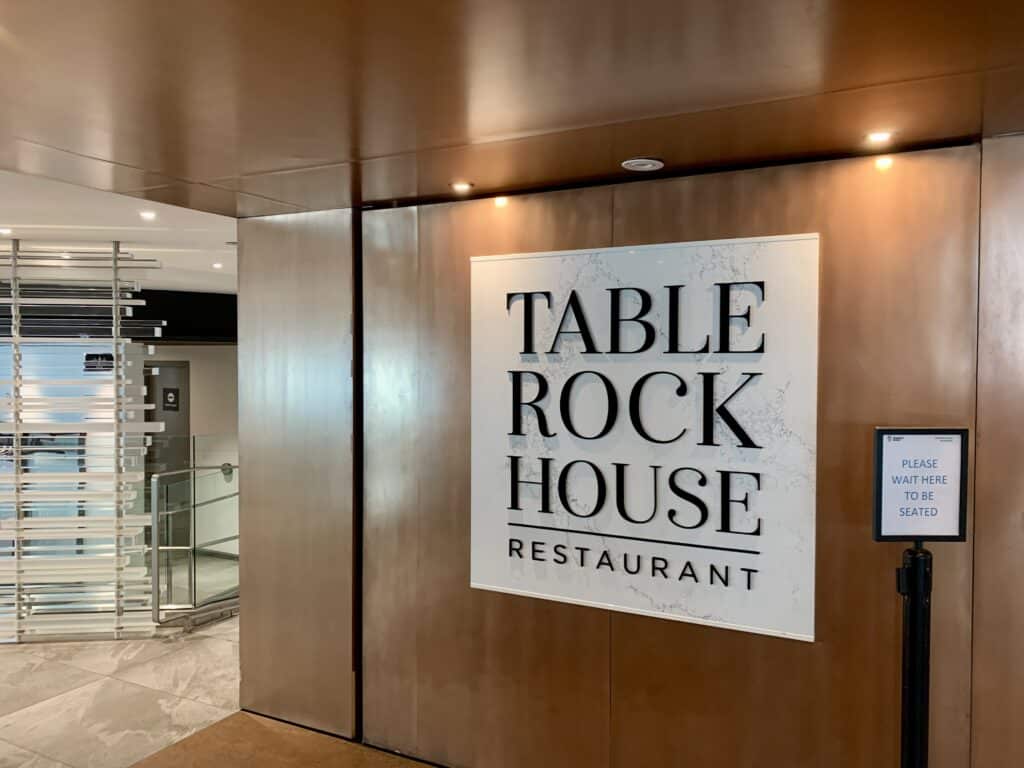 Table Rock House Restaurant is one of the best restaurants in Niagara Falls, Canada and is right on the edge of the falls. This is the sign at the entrance to the restaurant.