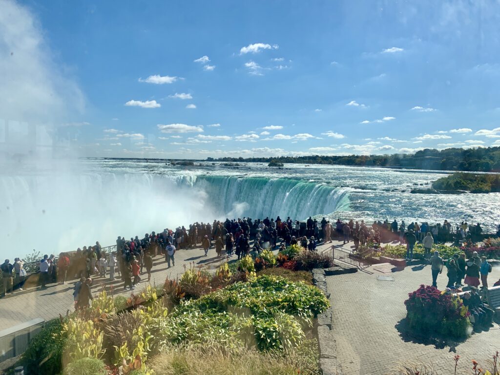 Here is the view of the Horseshoe Falls from the Table Rock House Restaurant which is one of the best restaurants in Niagara Fall with a view.