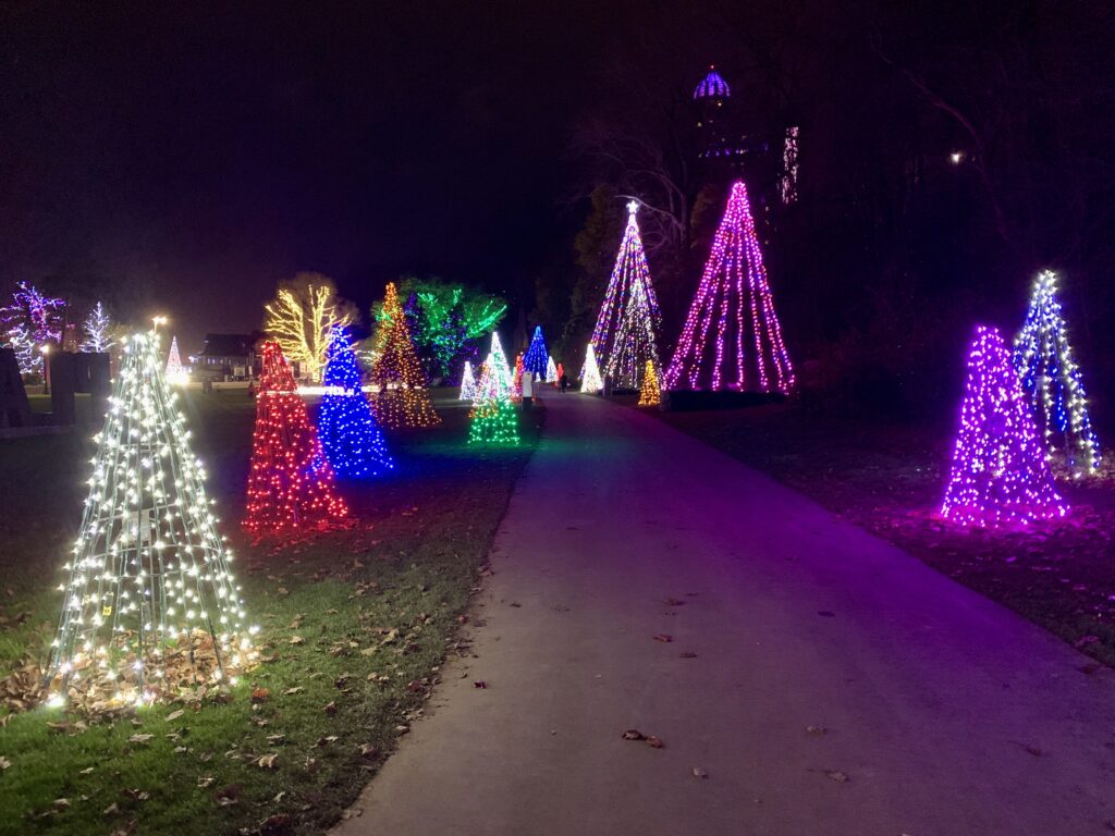 The Festival of Lights decorates many trees with lights during the winter in Niagara Falls.