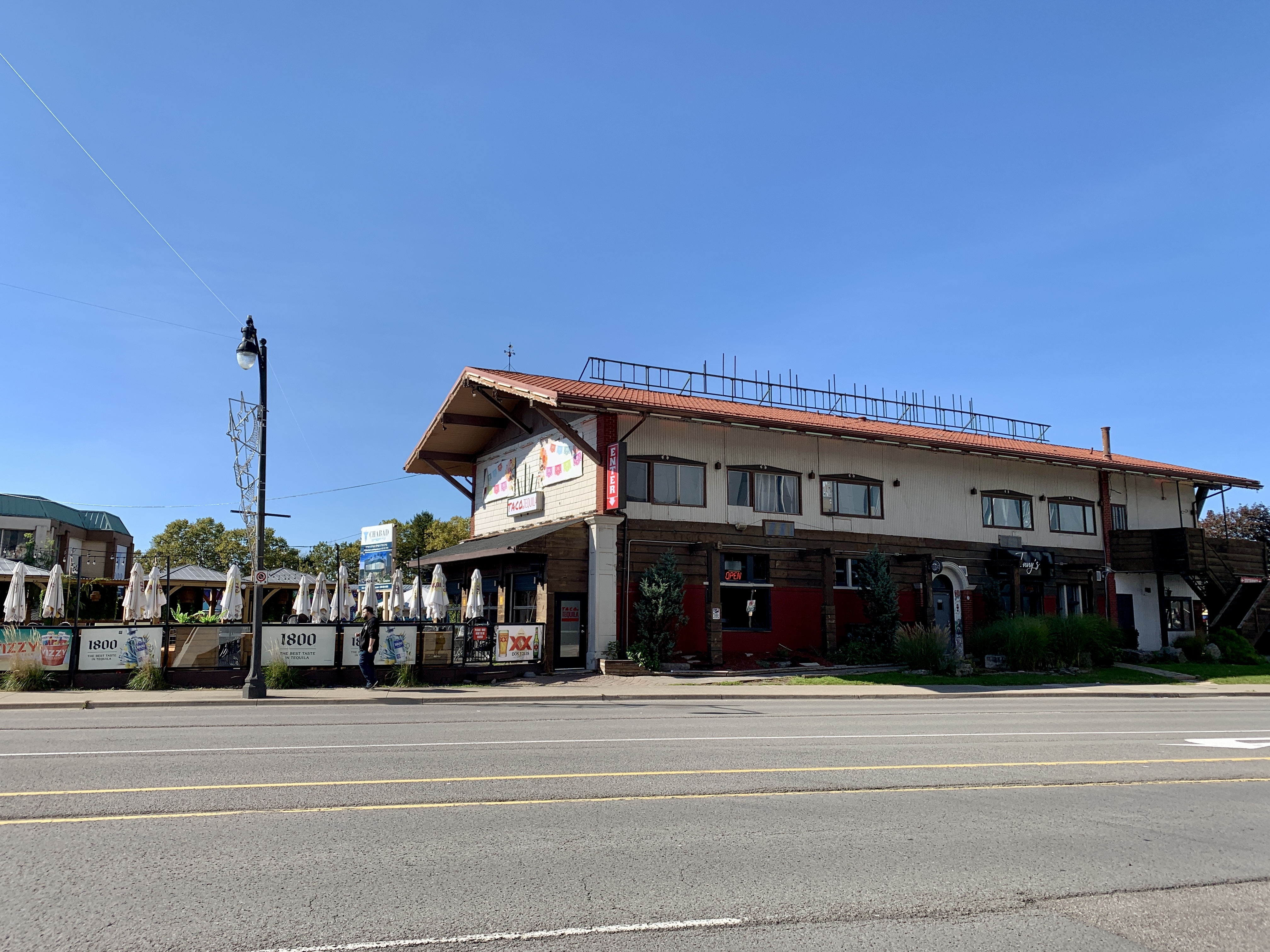 Exterior of Taco n Tequila which has an outdoor patio.